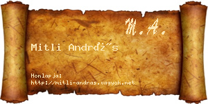 Mitli András névjegykártya